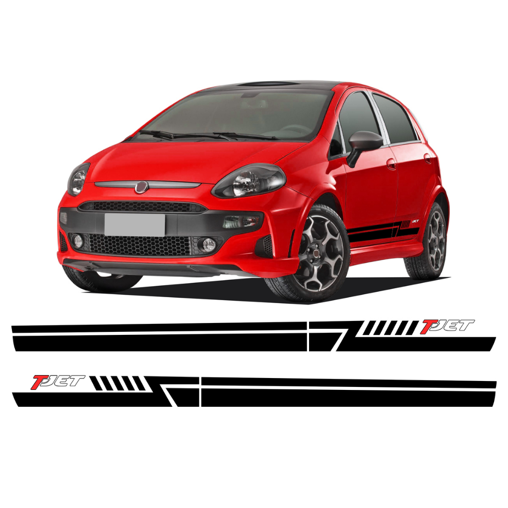 Par De Adesivos Laterais Faixas Fiat Punto T Jet Shopee Brasil