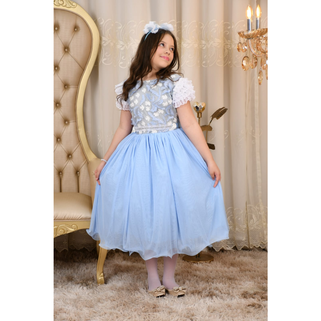 Vestido Infantil Longo Cinderela Azul Serenity Dama de Honra em Promoção na  Americanas