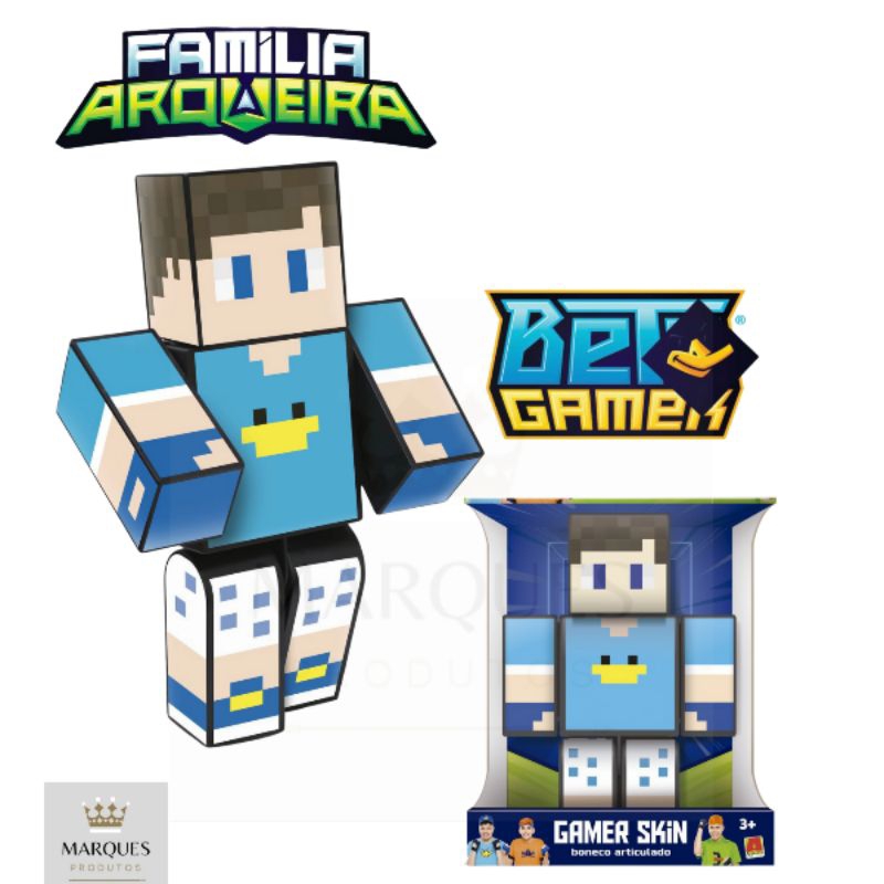 Boneco Minecraft Familia Arqueira Beto Gamer 25cm r
