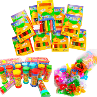 20 Massinha de Modelar + 20 Bolha de Sabao + 20 Cortador Kit Festa Aniversario Prenda Lembracinha