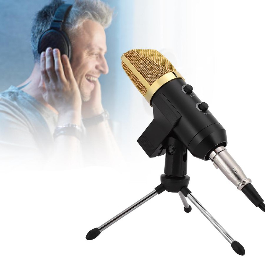 Microfone Lorben BM100FX condensador cardioide preto/dourado