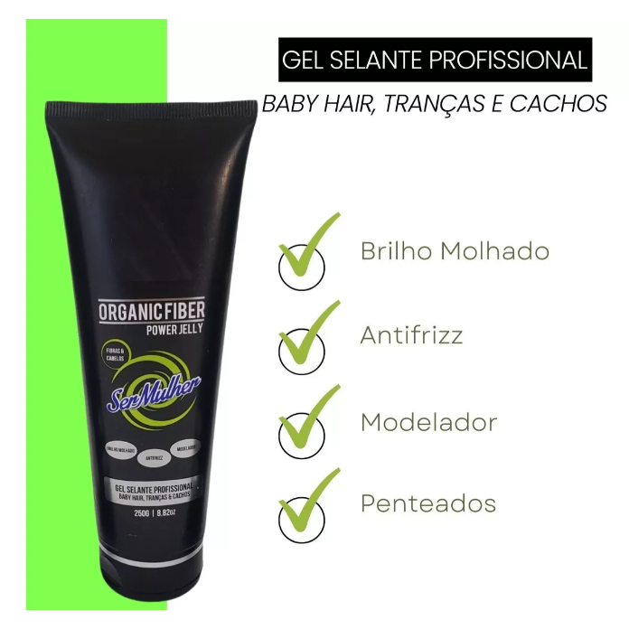 Gel Selante Profissional Para Cabelo/Fibras Organicas - Modela Cabelo e ...