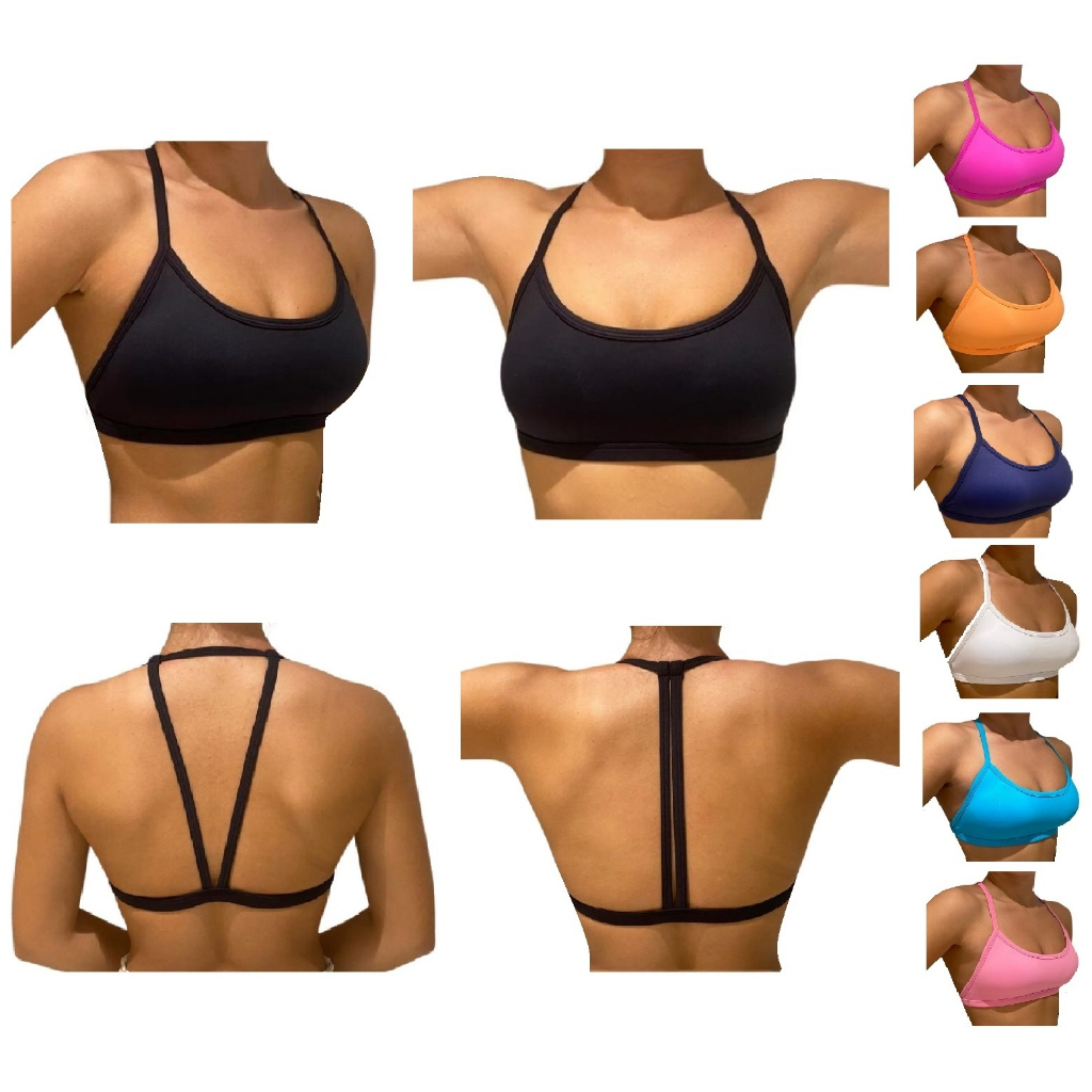 Top Feminino de Academia Ginastica Com Bojo 98% poliamida Crossfit Beach Tenis Futevolei fitness esporte