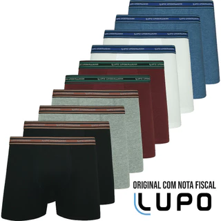 Kit 10 Cueca Lupo Box Boxer Cotton Algodão Original
