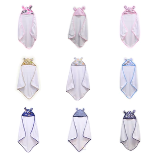 kit 2 Toalha de Banho Felpuda para bebê com Capuz Menina Menino