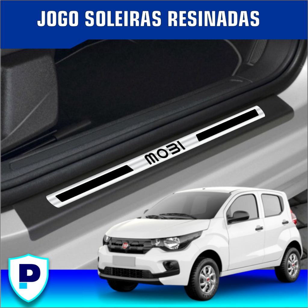 Jogo de Soleira Fiat Mobi Resinada Kit 8 Peças