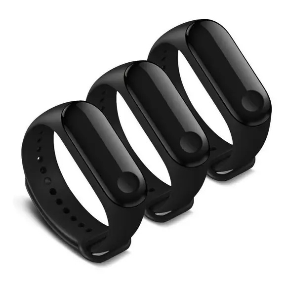 KIT 3 Pulseiras Para Mi band 3 | 4 | 5 | 6 | 7 | 8 [Pretas] Qualidade Premium [Envio Rápido]