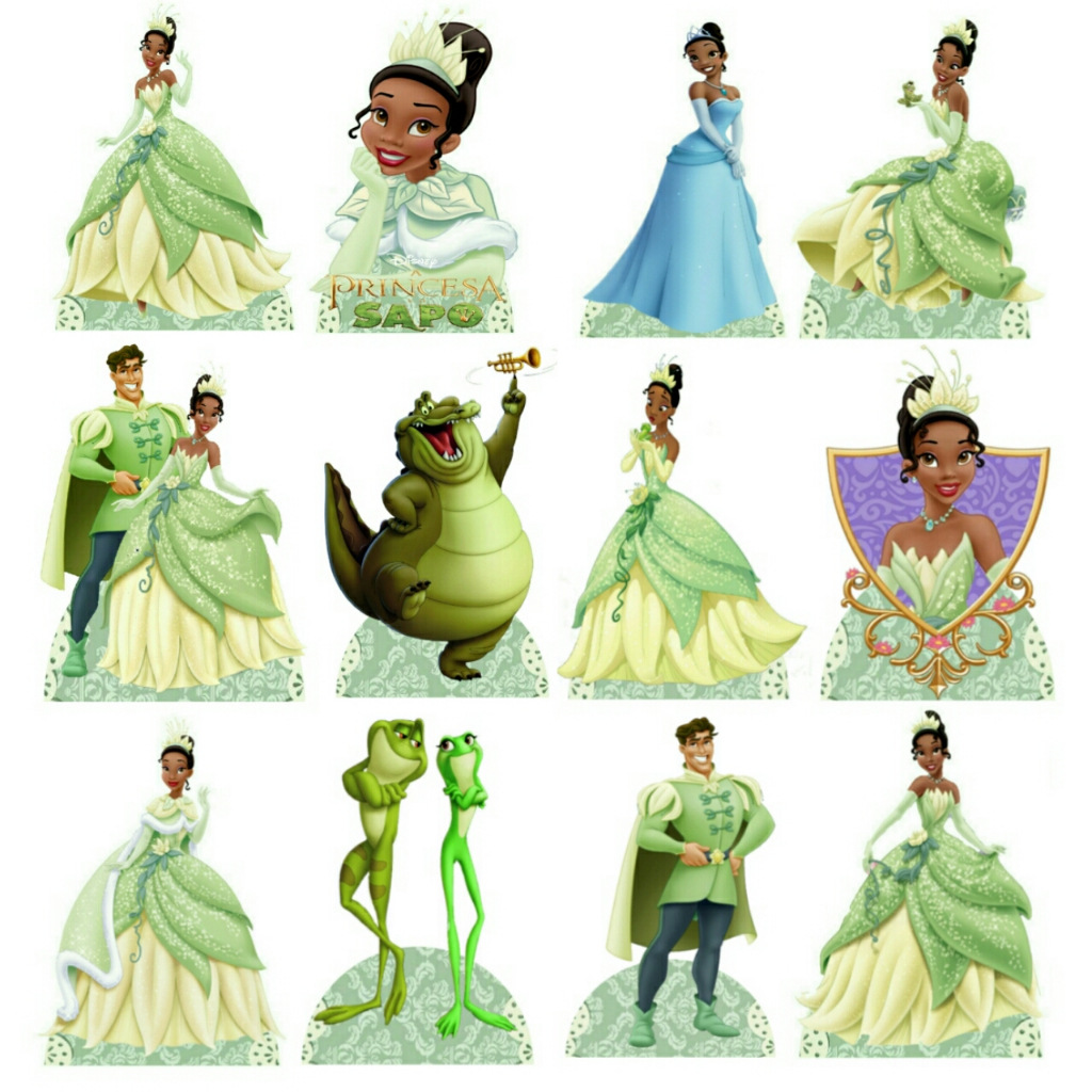 Display de mesa A princesa e o sapo kit com 10 displays de 20cm Totens ...