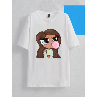 Camiseta de manga curta feminina 100% algodão, rosa doce, estampa Angel  Kitty, blusa solta, roupa