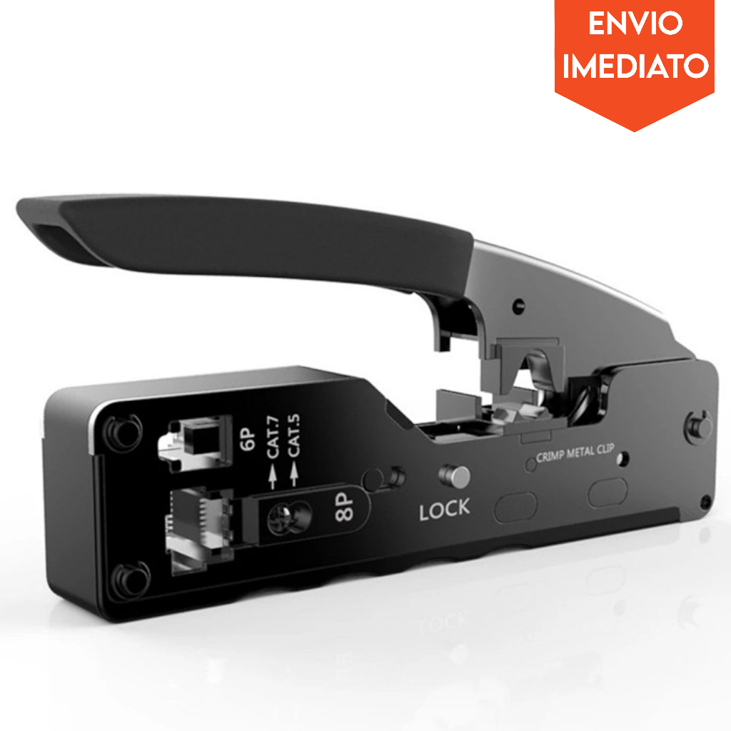 Alicate de Crimpar RJ45 RJ12 RJ11 Vazado e Normal Cat7/6e/5e ...
