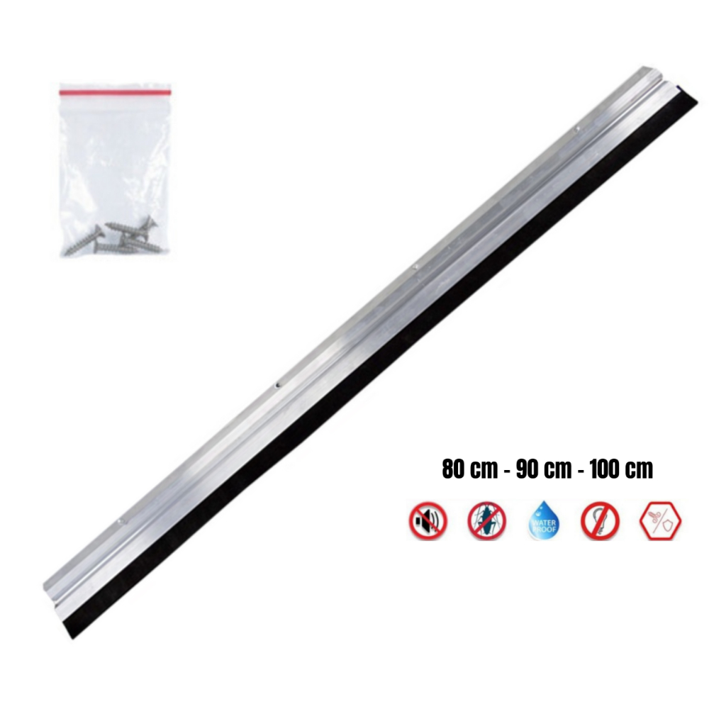 Protetor de Porta Residencial Veda Porta Friso 80cm 90cm 100cm Impermeável Rodo Vedante De Alumínio