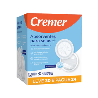 Absorvente de Seios Cremer 30und em Oferta na Shopee