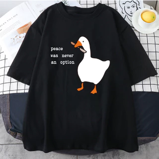 Camiseta Pato Engraçado Frase A paz nunca foi uma opção Novo!