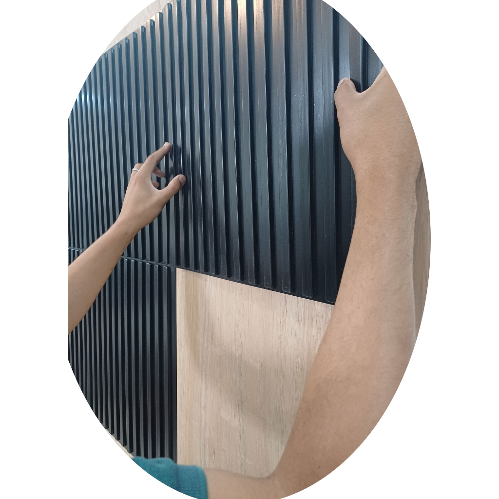 Kit C/ 10 Placas 51x51 Revestimento Parede Alto Relevo Painel 3d Ripado 2,5 m² (alto adesivo)