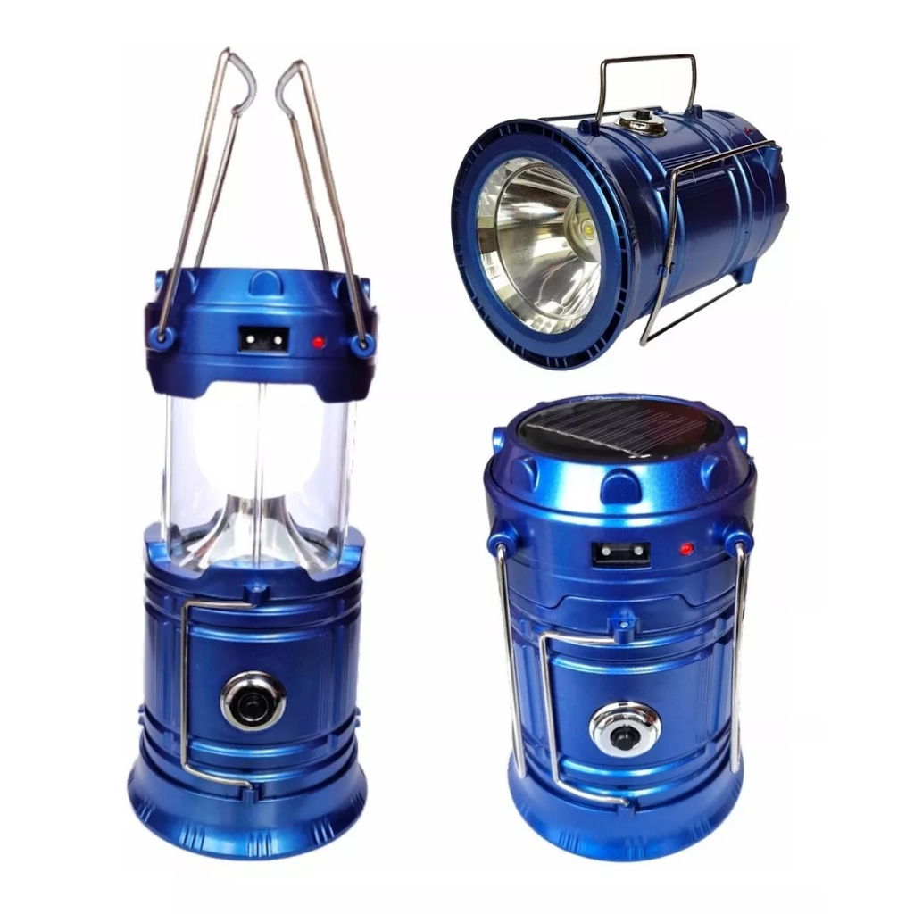 Lampião Solar Lanterna Led Recarregável Lamparina Saída Usb 5800