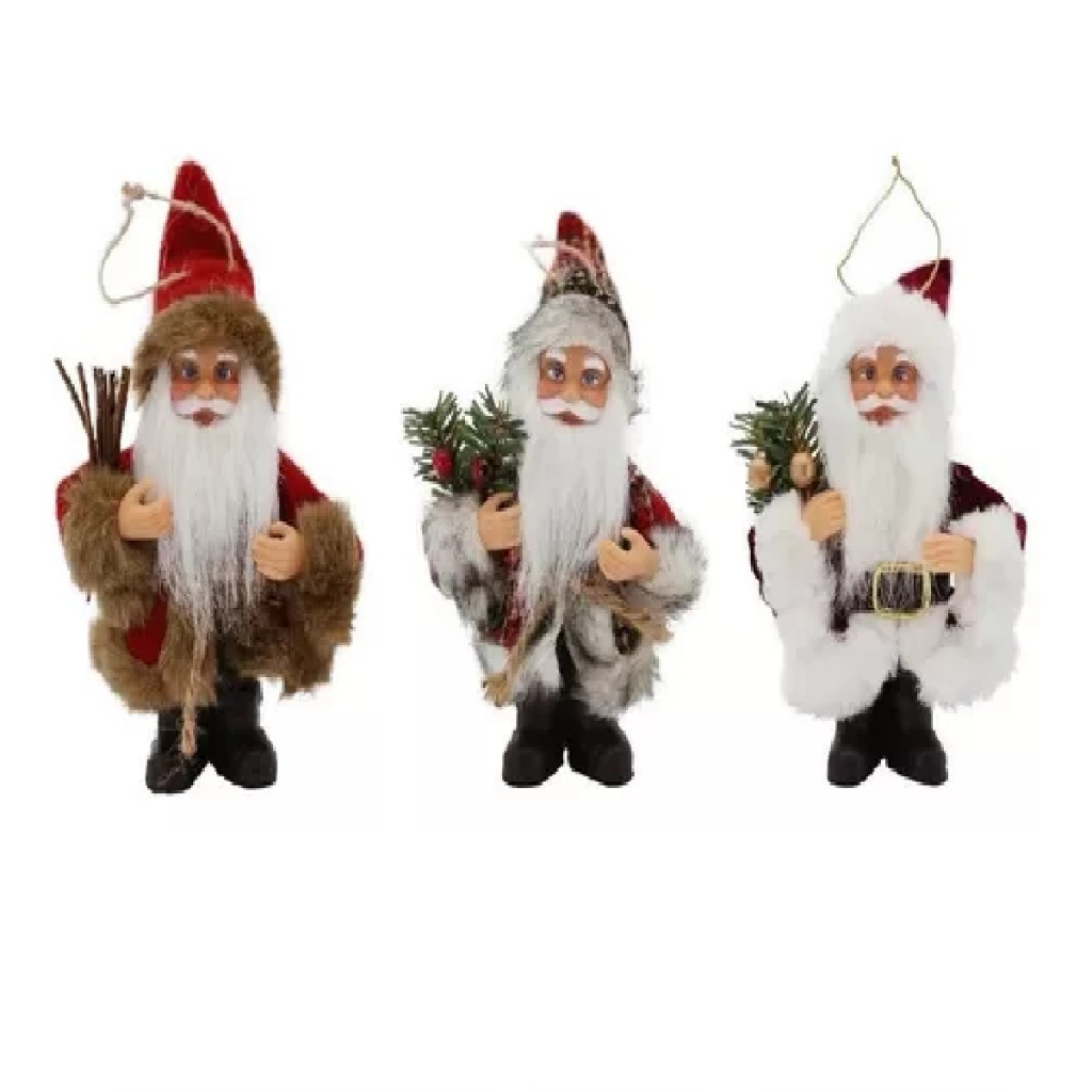 Enfeite Natal Papai Noel Decorado Mix 15 cm
