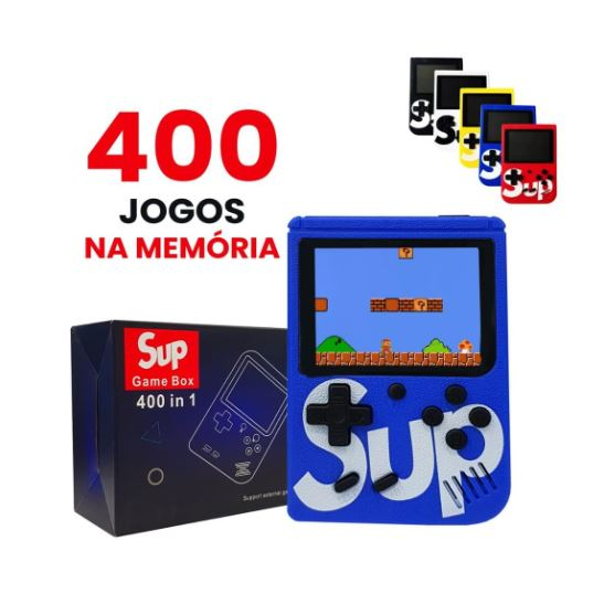 Vídeo Game Sup Retrô Portátil Tela LCD 400 Jogos Internos Anos 80 90  Promoção - POINT MIX ACESSORIOS