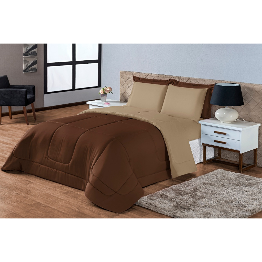 Kit Ternura Casal Queen Edredom Dupla Face 5 peças