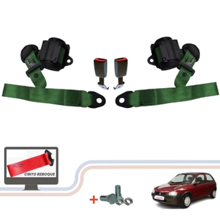 Kit Cintos Segurança Retrátil Dianteiro Chevrolet Corsa Wind VERDE MILITAR