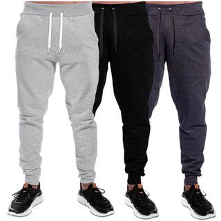 kit 3 Calça de moletom pelúcido masculino estilo jogger academia ,caminhada e casual muito confortável