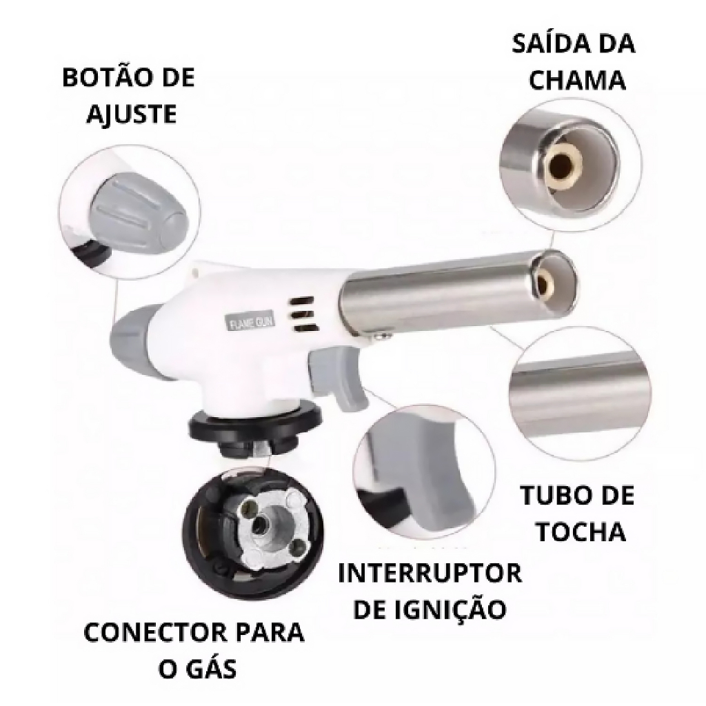 Maçarico Culinário Portátil de Cozinha Multiuso Manual com Controle de  Chama | Shopee Brasil