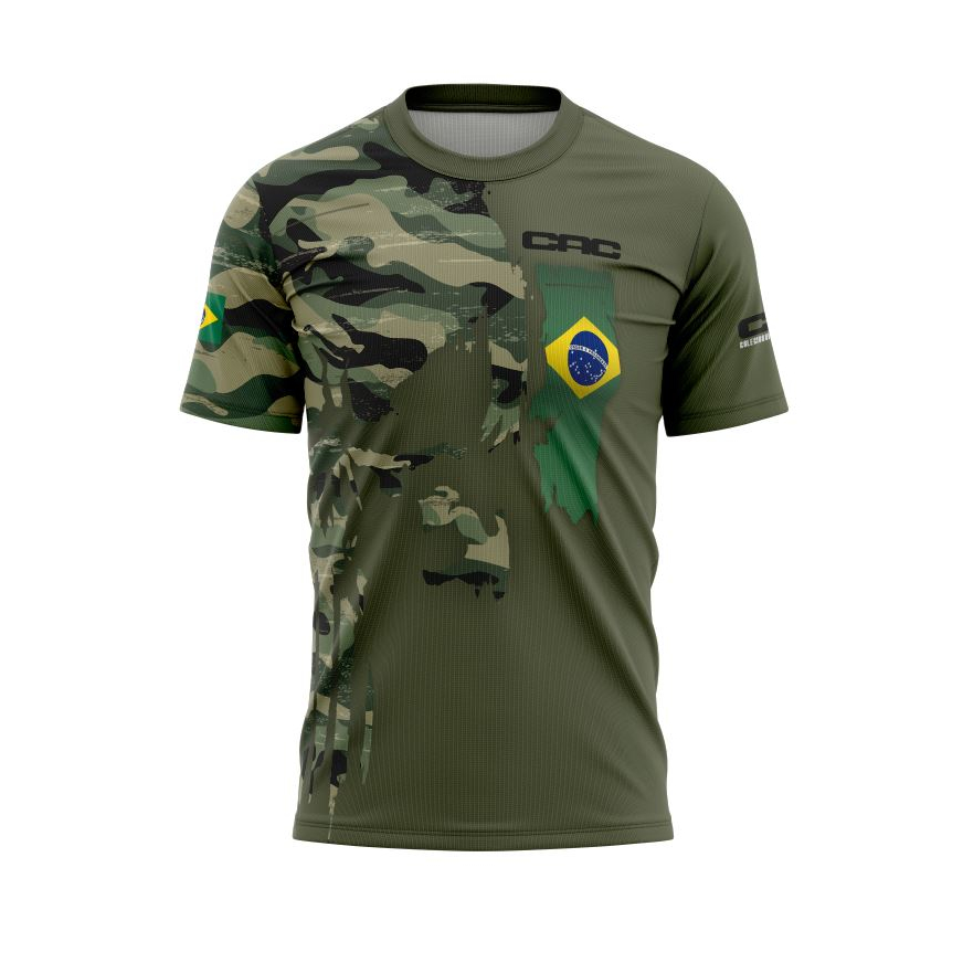 Camiseta Cac Colecionador Caça Militar Brasil Proteção Uv50+