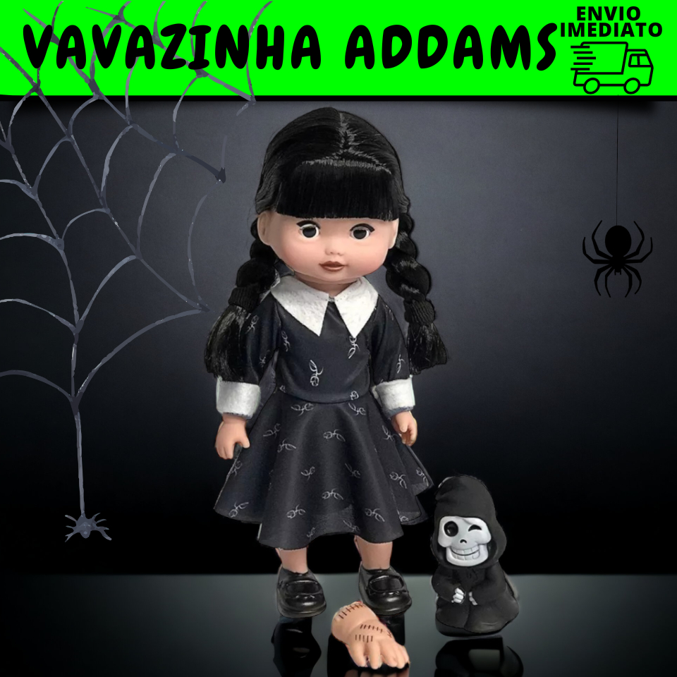 Boneca Vavazinha Wandinha Com Mãozinha E Fantasminha (Inspiração Série  Wandinha) Família Addams Vandinha Brinquedo Infantil Menina | Shopee Brasil