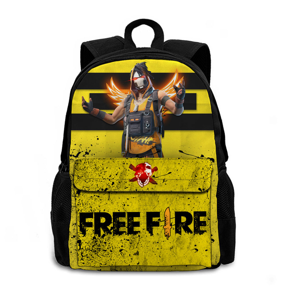 KIT Mochila de Costas e Estojo Box Oficial FREE FIRE FR2492 - Preto