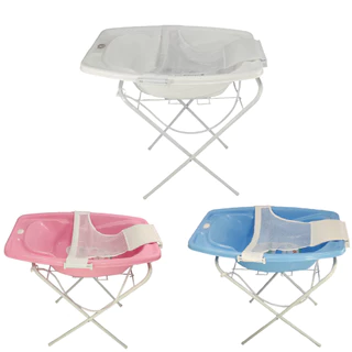 Kit Banheira de Bebê 25 Litros + Suporte de Banheira + Rede banheira de Bebê - Várias Cores