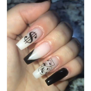 unhas em gel versao mandrake preta