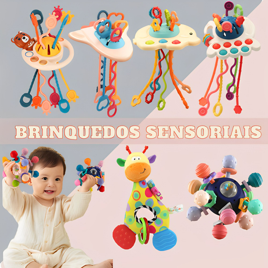Brinquedo Sensorial - Brinquedos para bebê - Mordedor - Chocalho ...