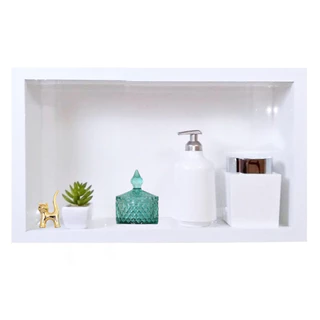 Nicho Banheiro de Embutir Porcelanato Branco 50x40x10 cm