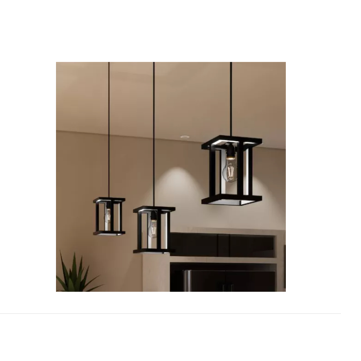 Pendente Luminária Lustre Industrial Metalon Moderno Preto Pendente para Luz Casa Escritório Clinica Sala