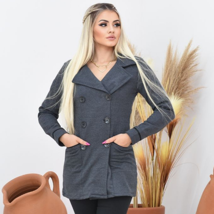 Casaco Sobretudo Moletom Feminino Inverno Frio Top Elegante Do P