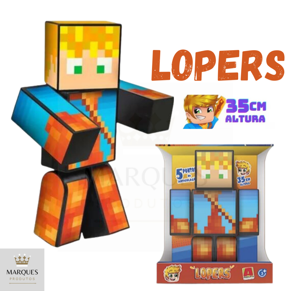Boneco Lopers r Minecraft - 35cm