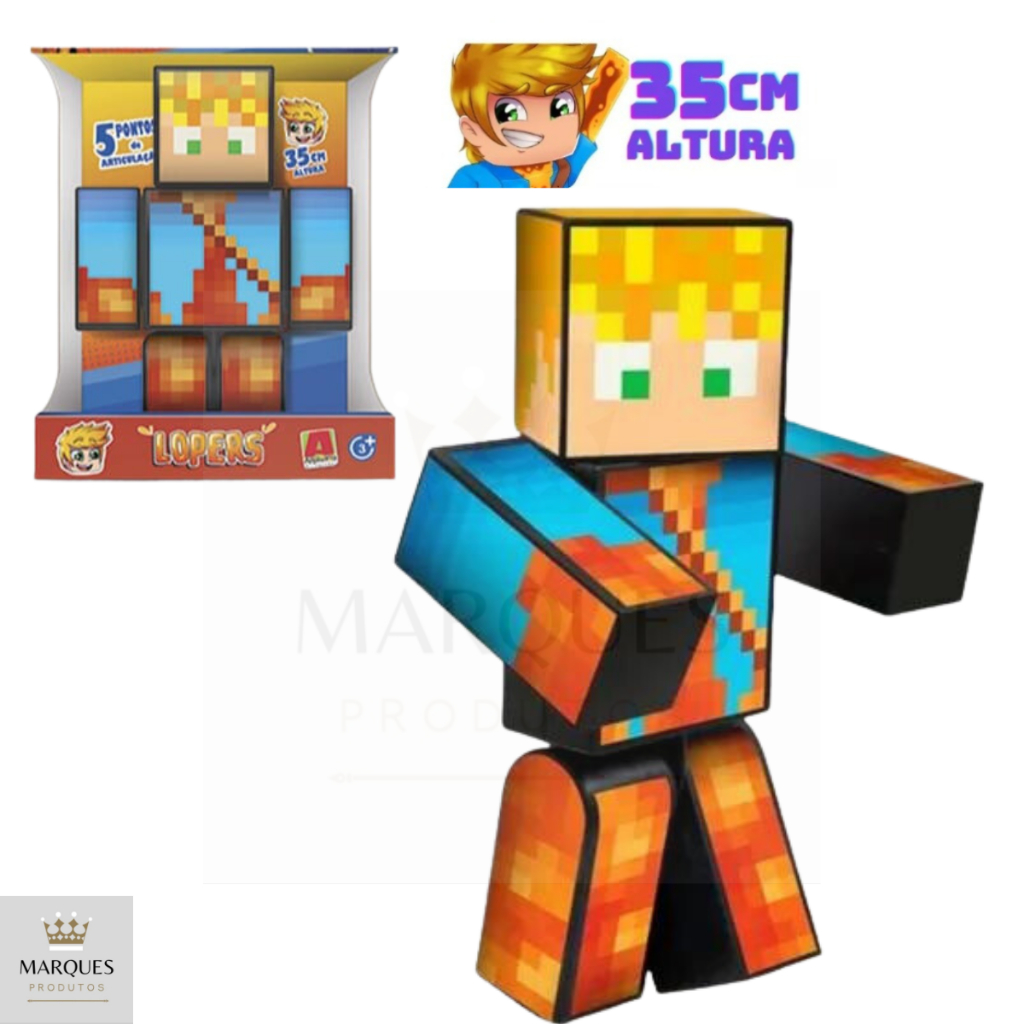 Boneco Minecraft Lopers 35cm Streamers Articulado Original