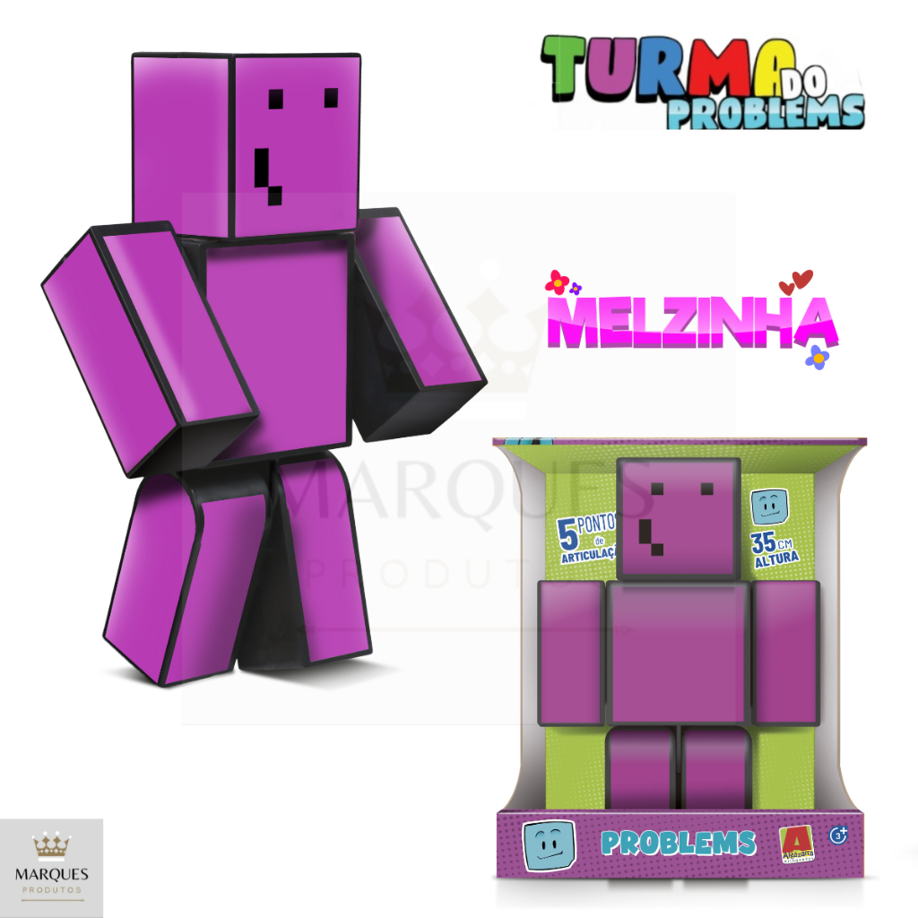 Bonecos Melzinha + Mel 35cm Turma Do Problems Minecraft