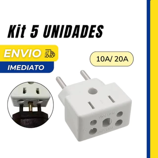 KIT 5 Adaptador Tomada t Benjamin Bob Esponja 10a/20a