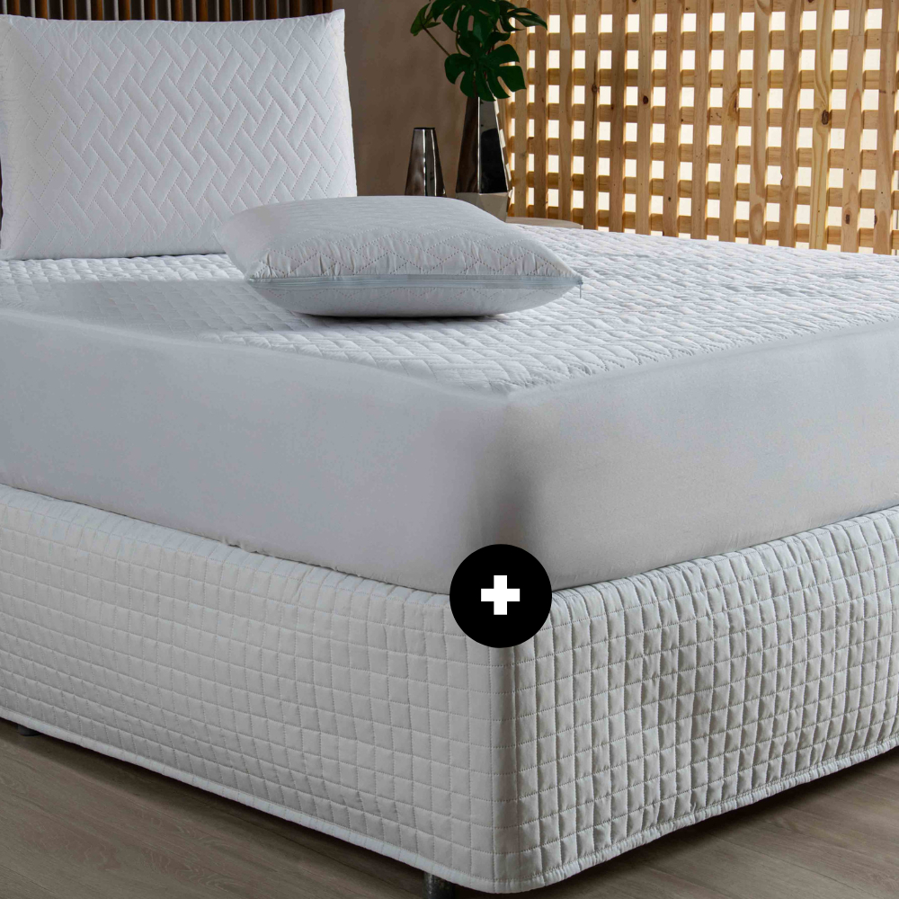 Kit Completo Saia Para Cama Box + Protetor Impermeável OPÇÃO SOLTEIRO, CASAL PADRÃO, QUEEN E KING Saia Box Protetor de Colchão Impermeável