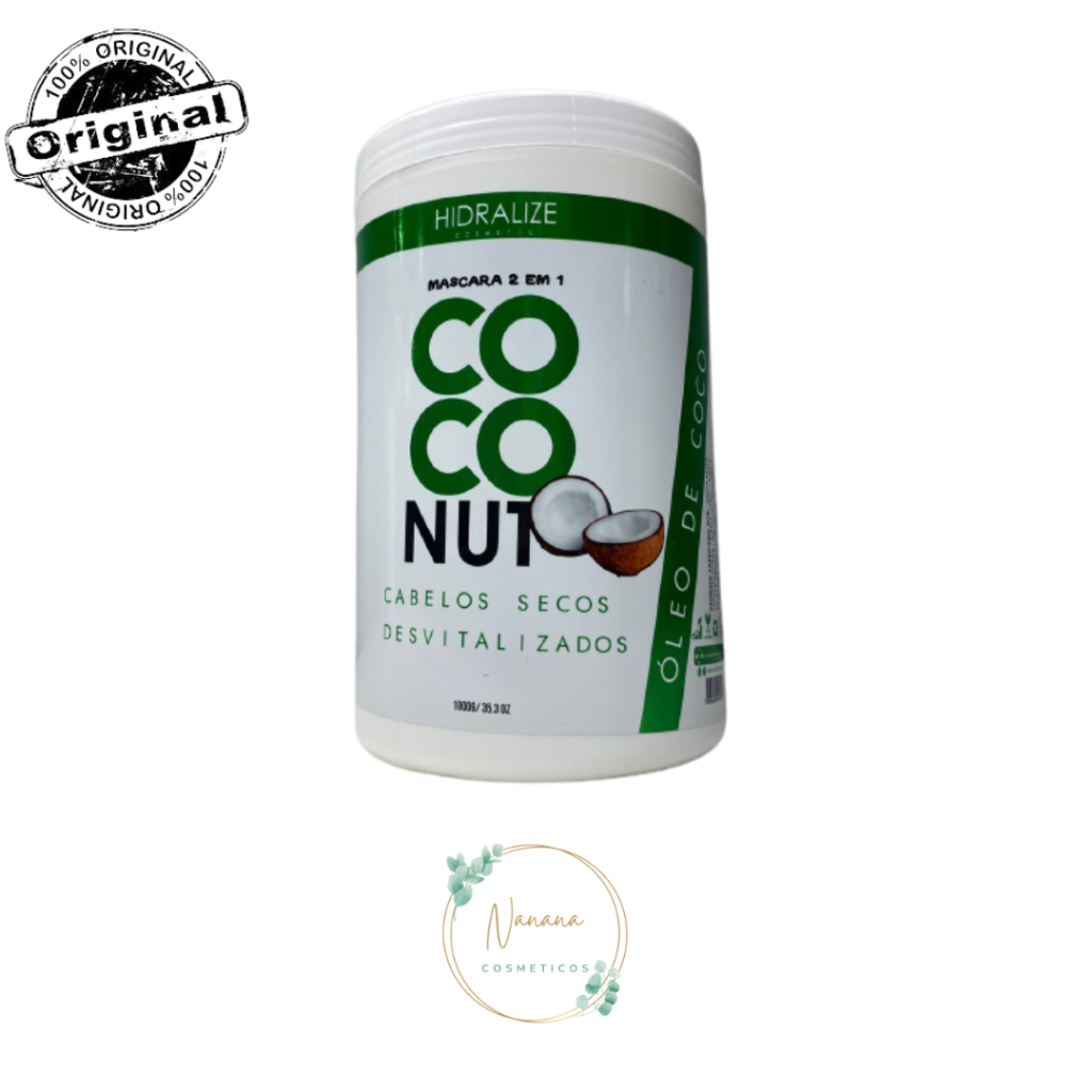 Creme de Pentear COCONUT Máscara 2 em 1 - Óleo de COCO - Hidralize 1kg 