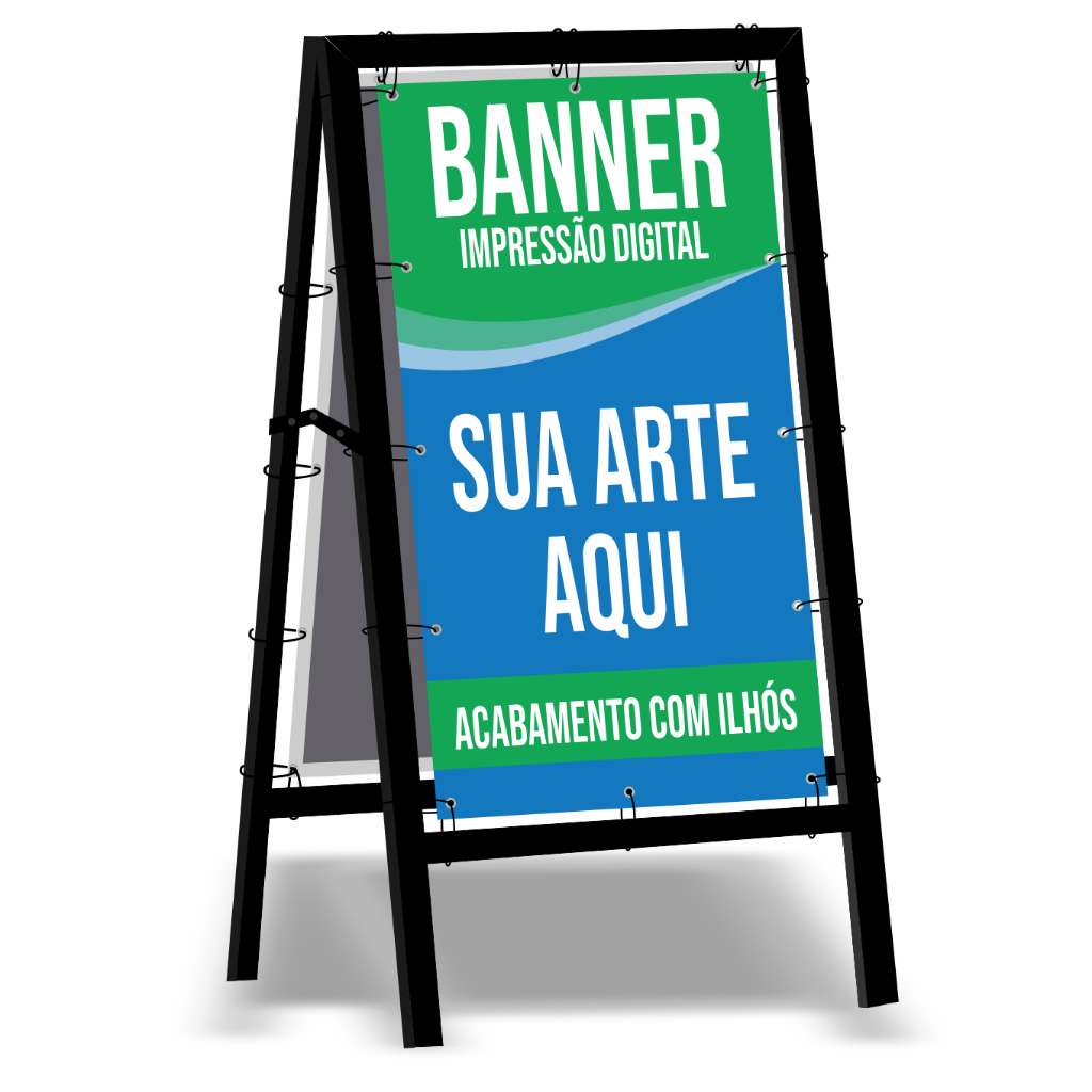Cavalete de Ferro Com Banner Personalizado Para Calçada Totem ...