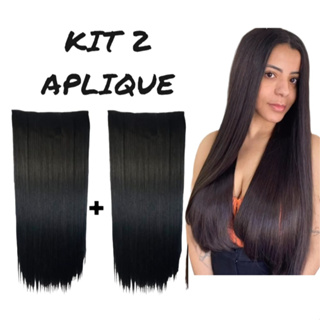 Kit 2 Apliques Tic Tac Idêntico Ao Humano Extensão De Cabelo 165g 75cm Envio rápido