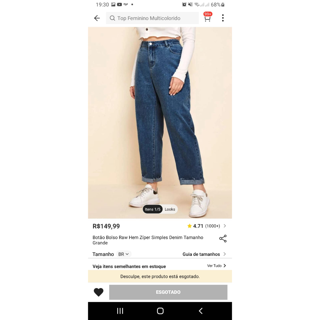 Calça Jeans Plus Size Shein Nova - Desapego Novo