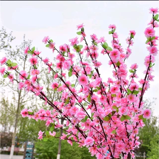 50 Buquê De Flores De Cerejeira Artificial , Flor De Pêssego , Estilo oriental Para Decoração De Casamento 63CM