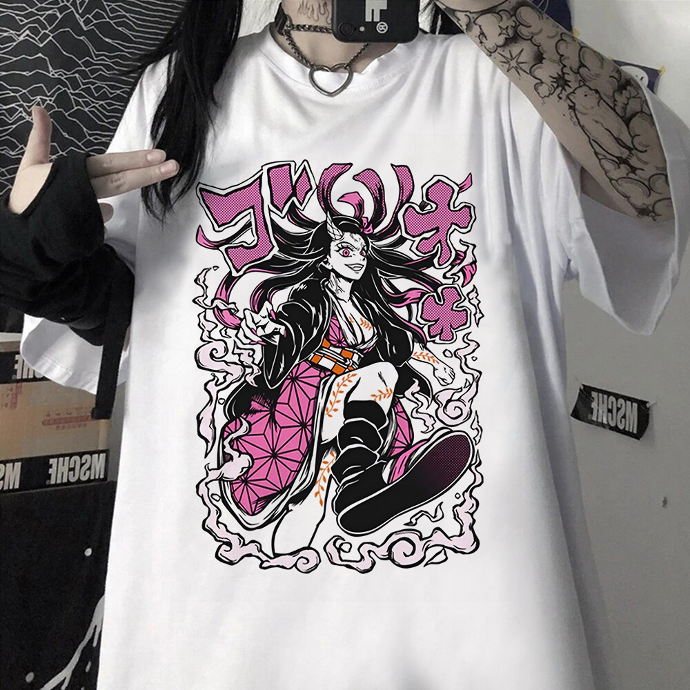 Camiseta 100% algodão, estampa do caçador de demônios Tanjiro