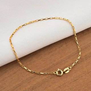 Pulseira Masculina Moeda Antiga Banhada a ouro 18k Fina Cartie Tijolinho 1,5mm Discreta PROMOÇÃO