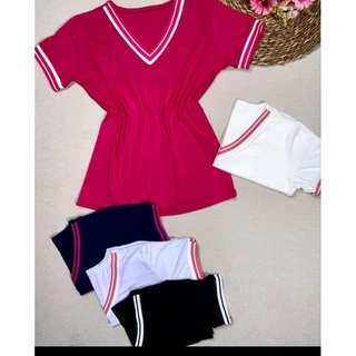 Blusa Feminina T-shirt Gola V Tamanho M G e GG