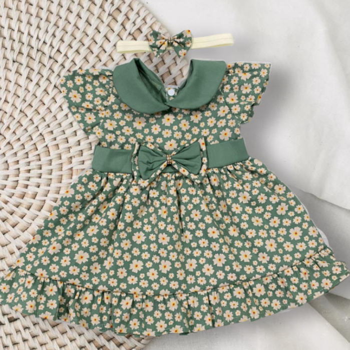 Vestido de Bebê em Algodão 100% Conforto e Estilo para os Primeiros 5 Meses