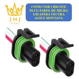 Par Conector Plug Chicote Farol Milha Gm Vectra Astra Agile montana