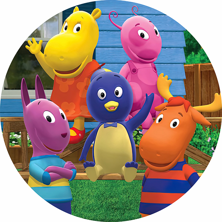Painel Redondo Backyardigans com Elástico Tecido Sublimado 1,50m x 1 ...